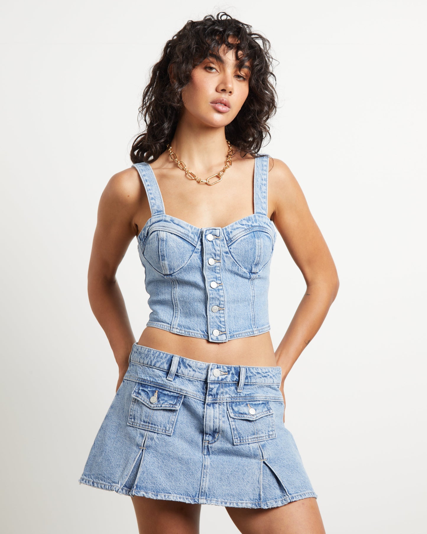 Veda Denim Corset Top