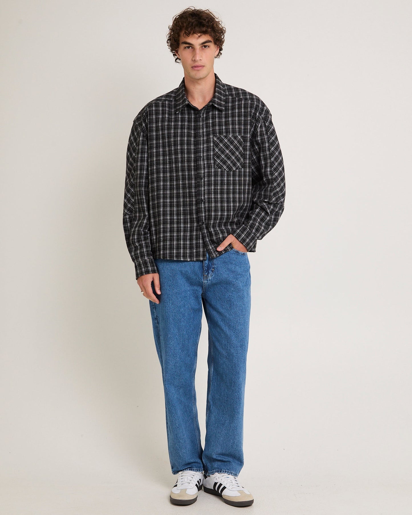 L-Three Straight Denim Jeans Satisfaction Indigo